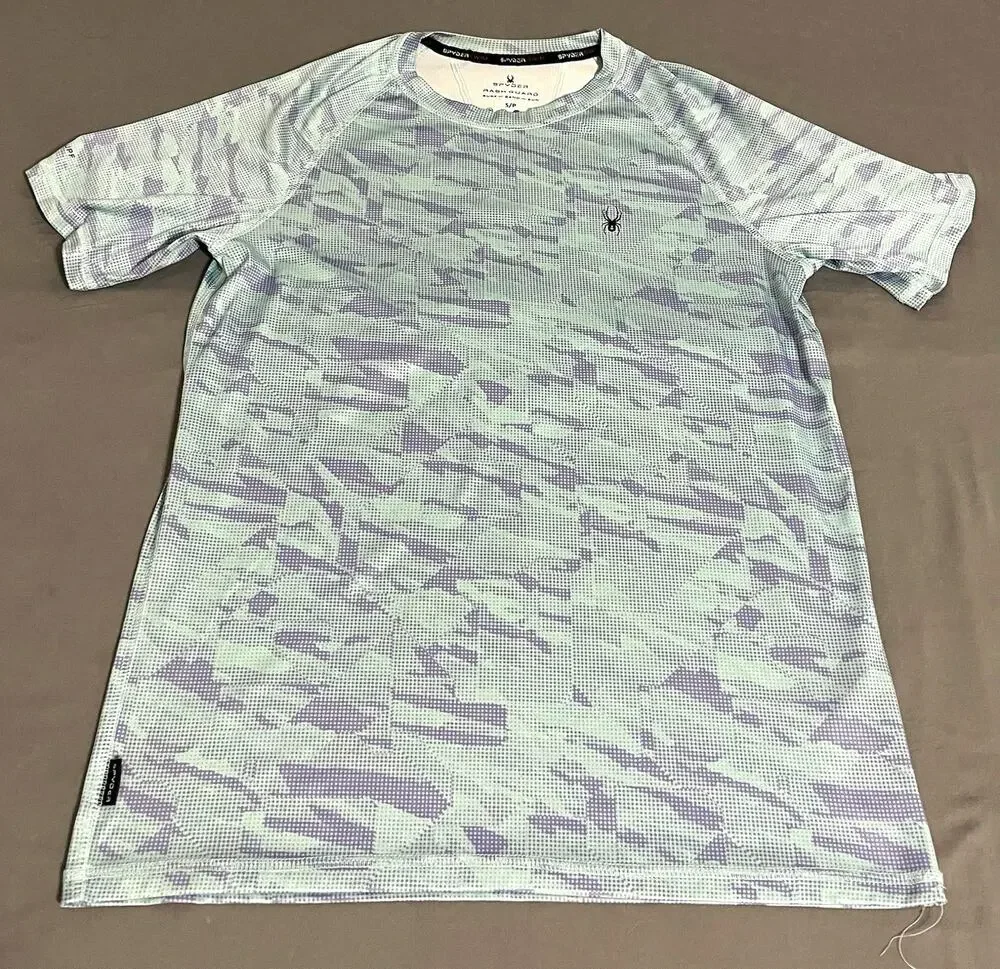 Spyder Rash Guard Mens Small S UPF 30 Short Sleeve Surf Shirt